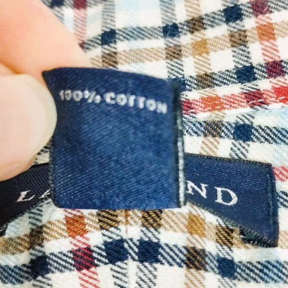 Lands' End Men's Long Sleeve Casual Button Down Plaid Big Tall 18 1/2 - 37 - Picture 9 of 15